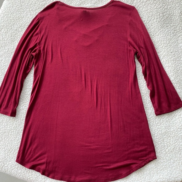 Burgundy Blouse with Cross-Cross Neck NWT Size Medium - Picture 2 of 6